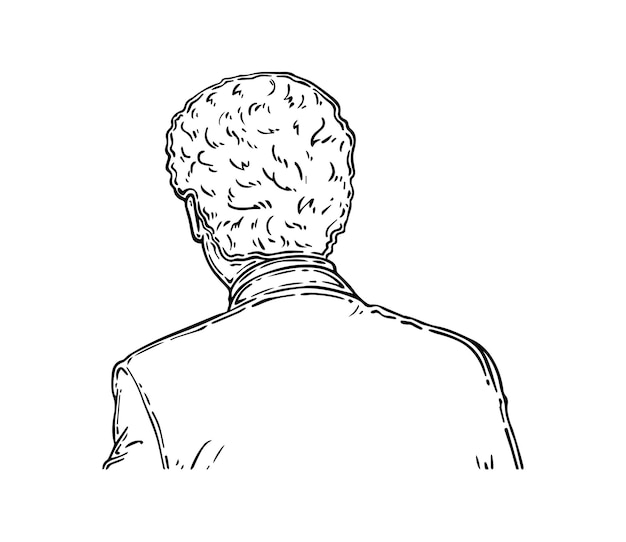 Vettore un uomo con i capelli corti in una giacca veste il libro da colorare del fumetto lineare dell'uomo