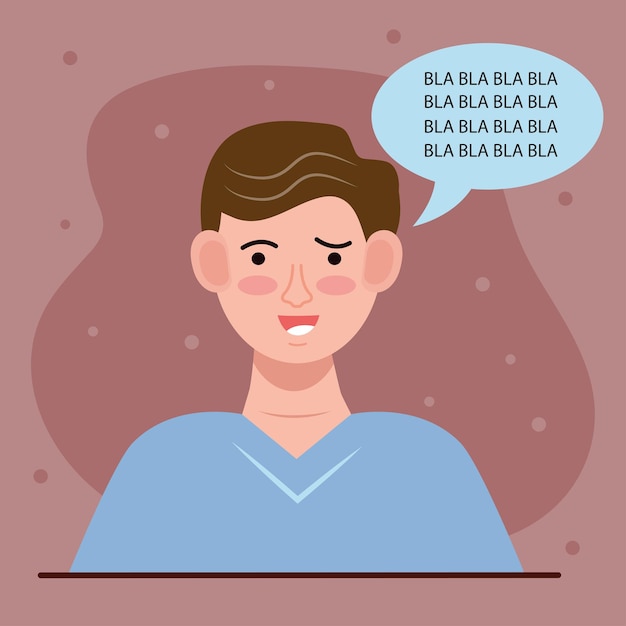 Man with speech bubble and bipolar disorder