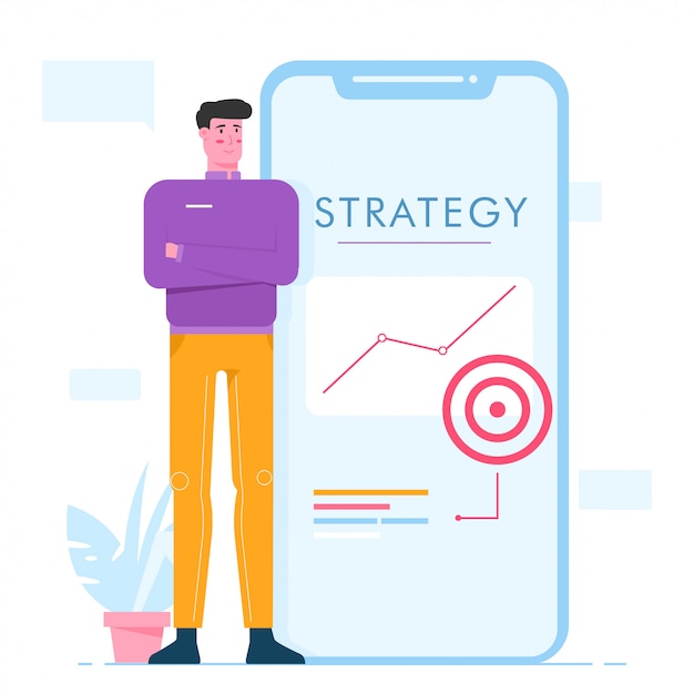 man with strategy flat illustration