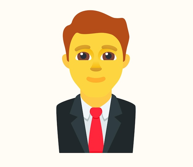 Man with Suit and tie Vector Isolated Character. Businessman Icon