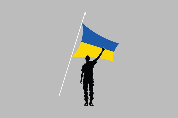 Vector a man with ukraine flag flag of ukraine flag ukraine vector ukrainian flag symbol