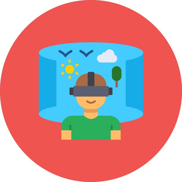 a man with a virtual reality headset in front of a blue background