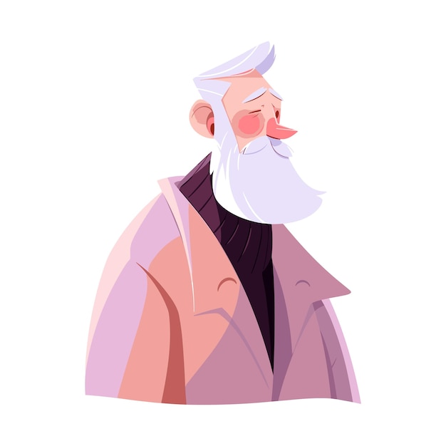 Man with white beard illustration