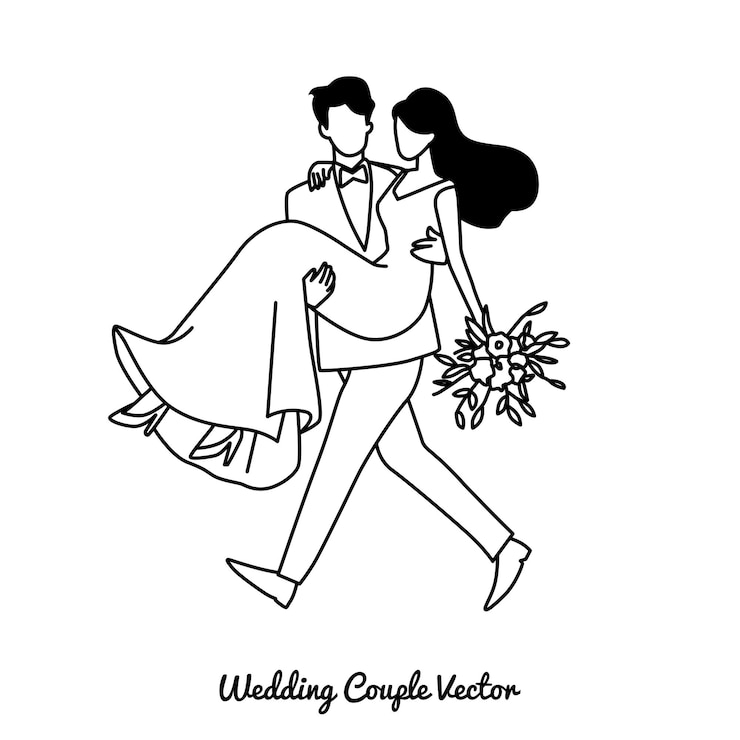 Vector a man and woman are walking in front of a sunflower that says wedding