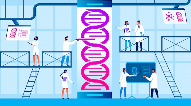 Man and Woman Assistants Work in Scientific Lab.