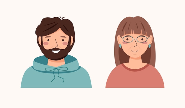 Man and woman avatars