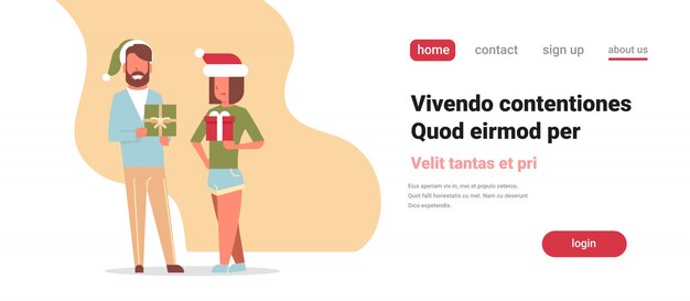 Uomo donna coppia tenendo presente confezione regalo buon natale felice anno nuovo vacanza