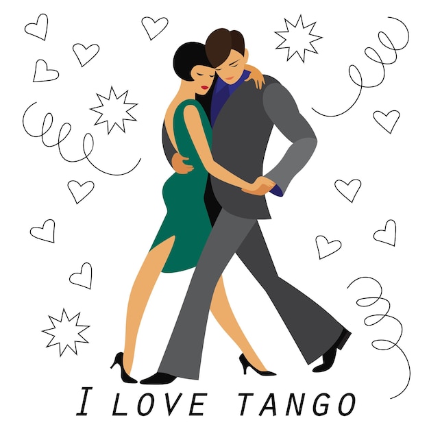 Man and woman dance the tango 2