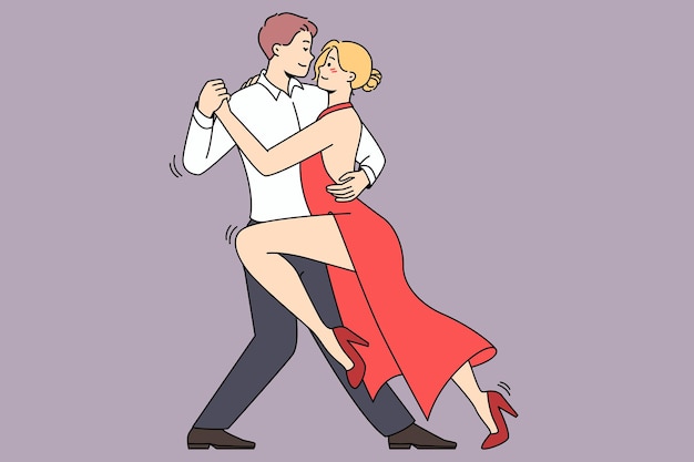 Man and woman dancing tango