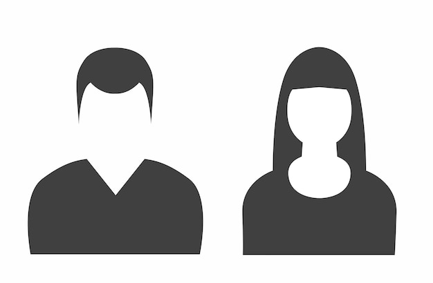 Man and woman empty avatars set. vector photo placeholder for social networks, resumes.