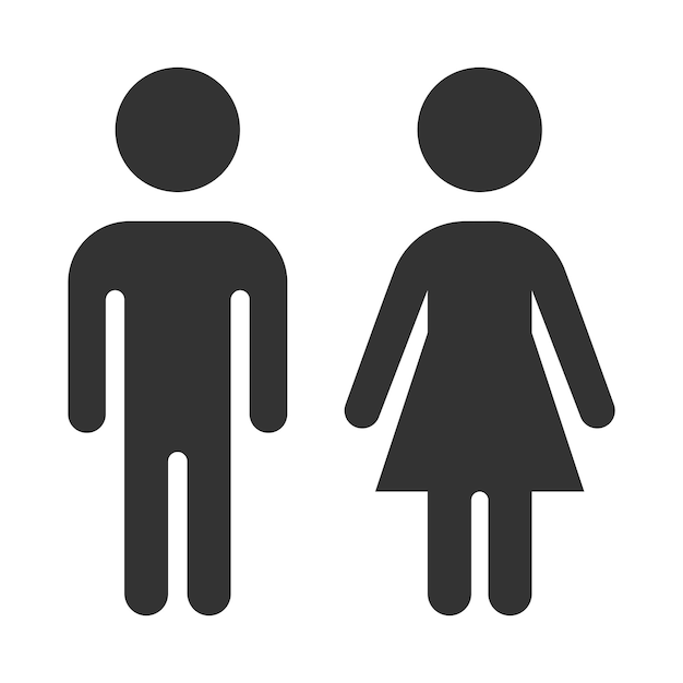 Vector man and woman icon boy and girl icon or badge