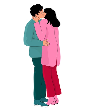 Premium Vector | Man and woman kissing and hugging. romantic couple in love, sharing a moment of togetherness. Premium Vector | Man and woman kissing and hugging. romantic couple in love, sharing a moment of togetherness.