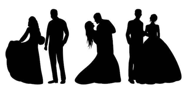 Man and woman silhouette isolated vector