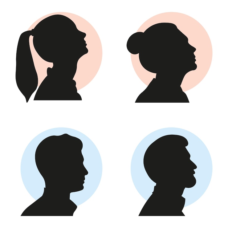 Vector man and woman silhouettes