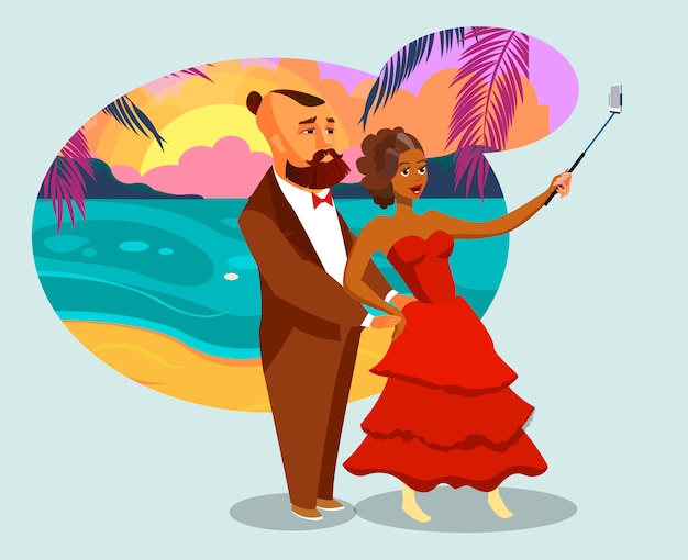 Man and Woman on Tropical Island