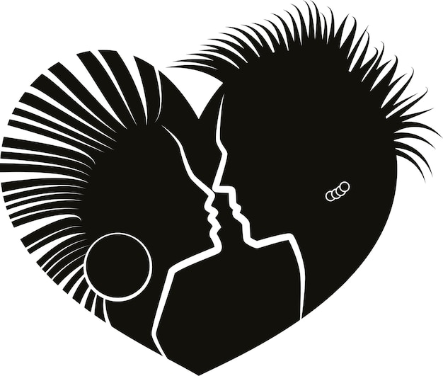 Man And Woman With Punk Hairstyles Isolated On Transparent Background