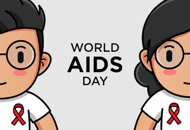 Man and woman in world aids day