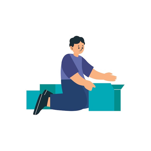 Man working vector illustration