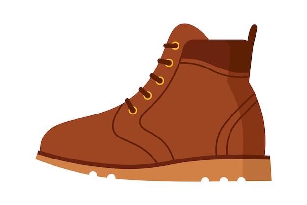 Vettore illustrazione piana della scarpa invernale dell'uomo