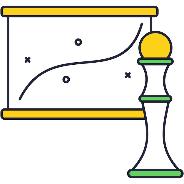 Management chart and chess piece icon vector