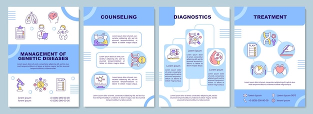 Vector management of genetic diseases brochure template. counseling. flyer, booklet, leaflet print