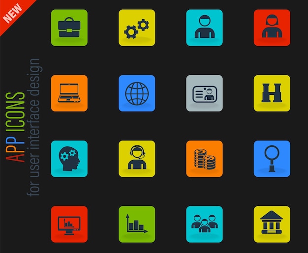 Vector management icon set