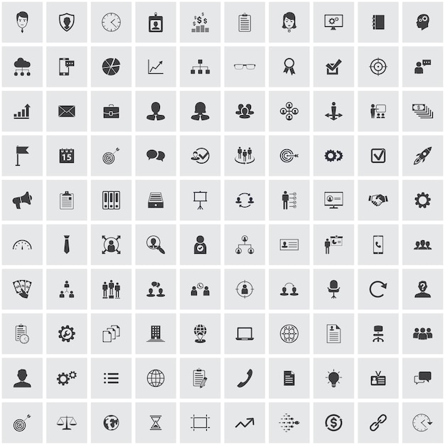 Vector management icons set