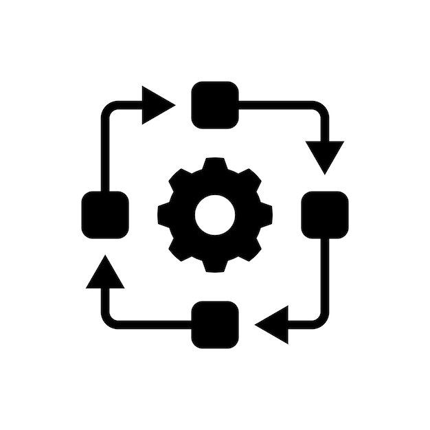 管理プロセスのアイコン ベクトル テンプレート イラスト ロゴ デザイン