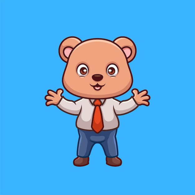 Vector manager bear leuk cartoon personage