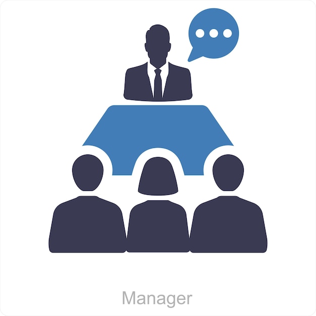 Manager and conference icon concept