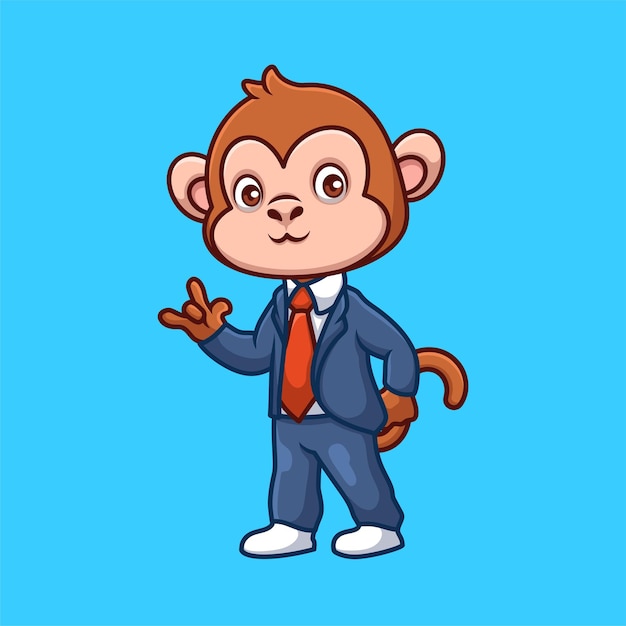 Manager Monkey Cute Cartoon