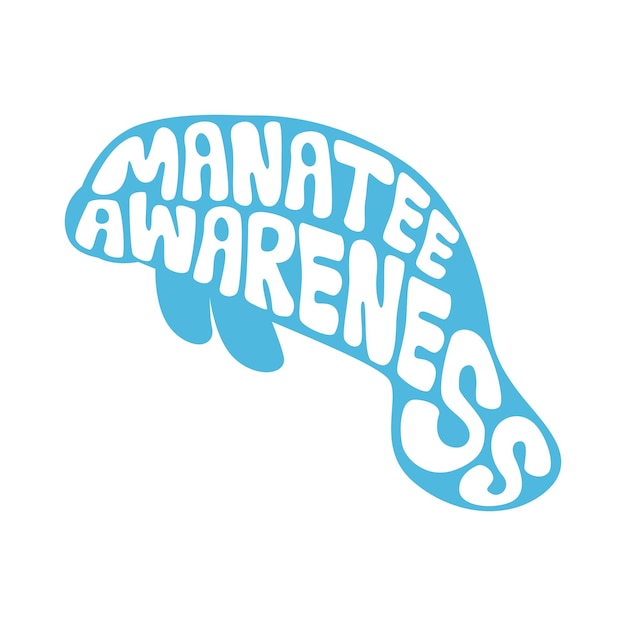 Vector manatee awareness month vector image illustration