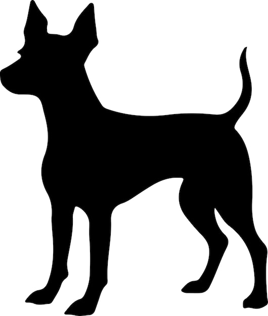 Vector manchester terrier black silhouette with transparent background