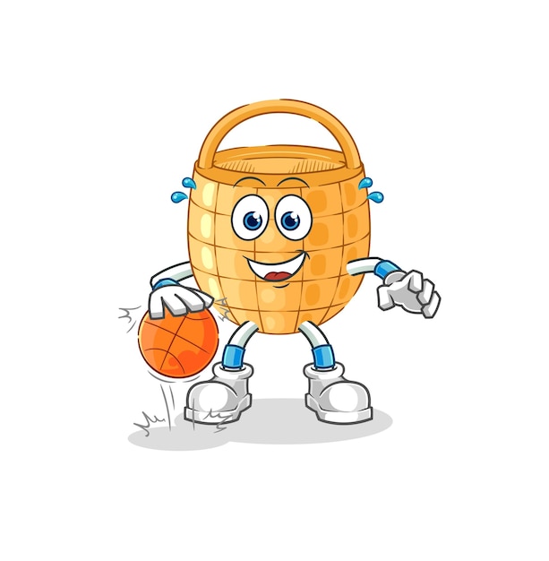 Mand dribbel basketbal karakter cartoon mascotte vector