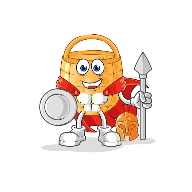 Mand spartaans karakter cartoon mascotte vector