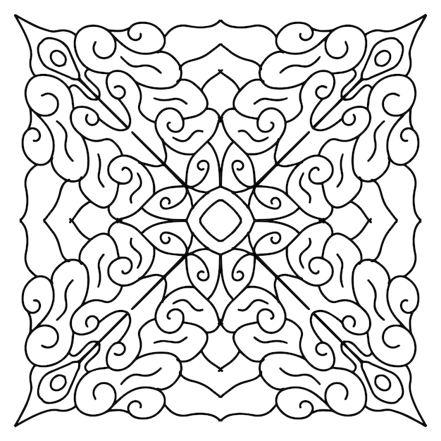 Mandala abstract adult coloring page 5