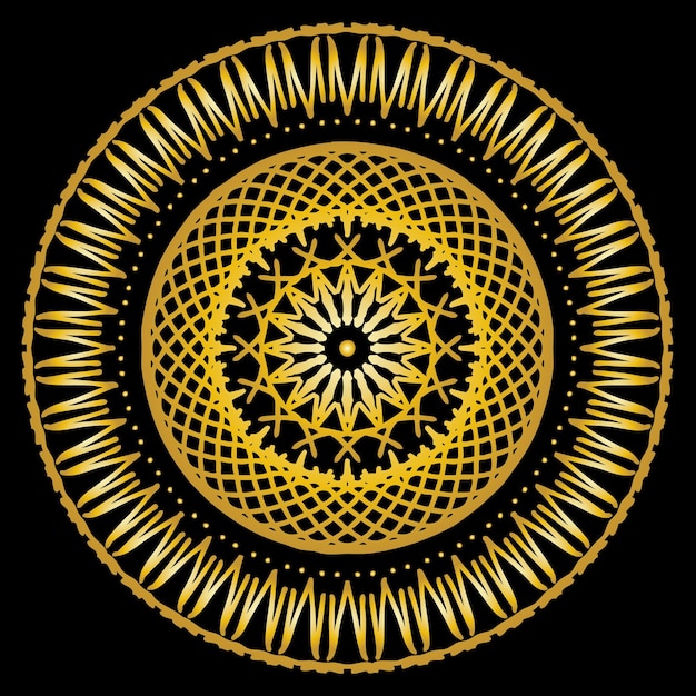 mandala-achtergrond in zwarte en gouden kleur