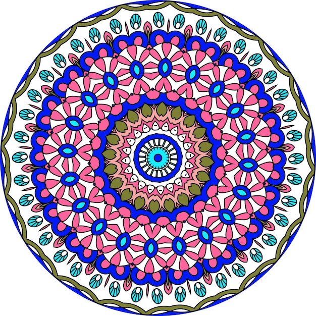 Mandala Achtergrond Met Geweldige Kleuren. Ongebruikelijke bloemvorm.