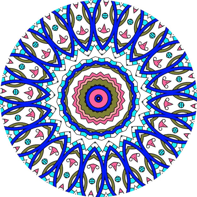 Mandala Achtergrond Met Geweldige Kleuren. Ongebruikelijke bloemvorm.