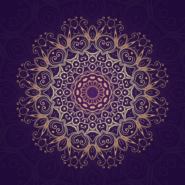 Vector mandala achtergrond met gouden arabesk patroon arabische islamitische oost-stijl