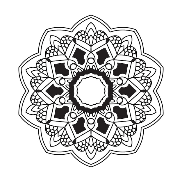 Mandala achtergrond zwart-wit ontwerpconcept