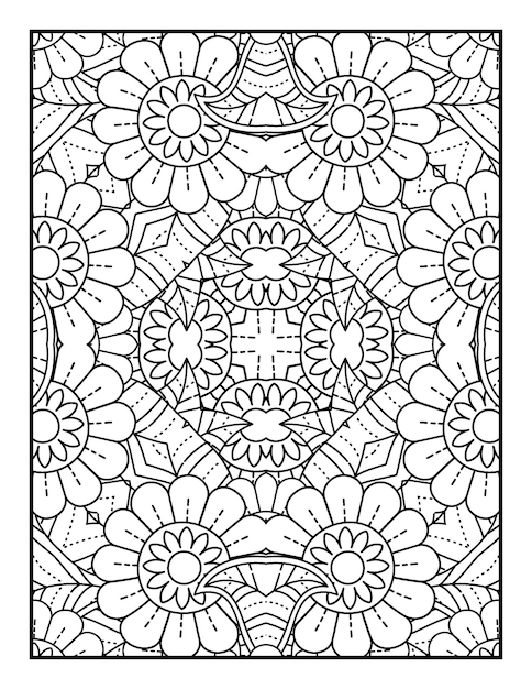 Mandala adult coloring book and coloring book page for adult