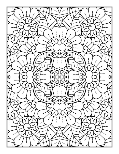 Mandala libro da colorare per adulti e pagina del libro da colorare per adulti