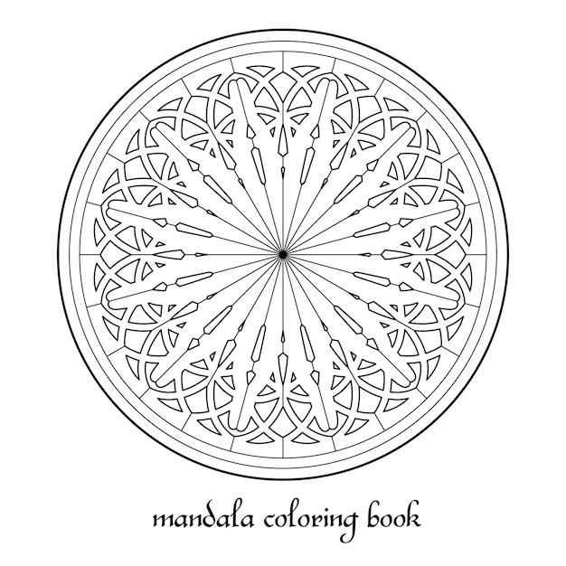 Mandala Adult Coloring Book Vector Circular Ornament