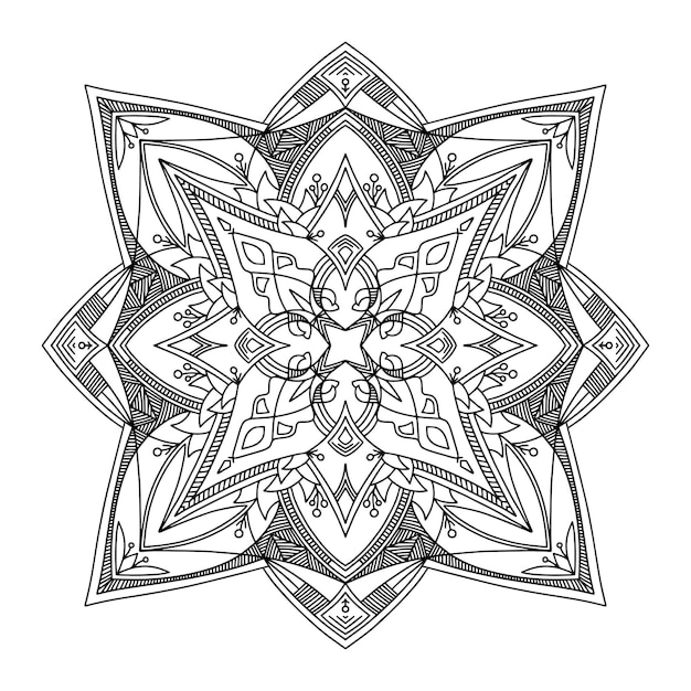 Vector mandala for adult coloring book