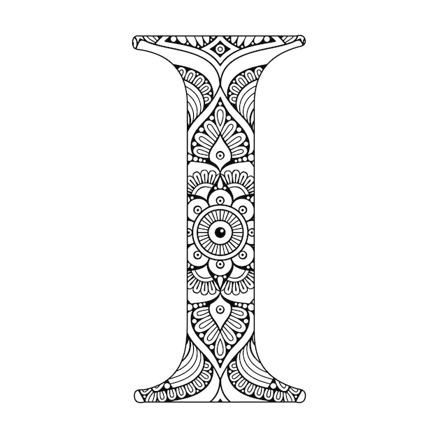 Mandala-alfabetten Mandala-letters Kunstontwerpstijl Letters Vectorillustratie