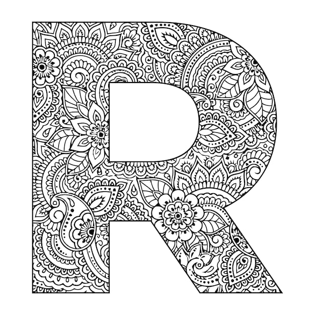 Mandala Alphabet Coloring Page For Kids