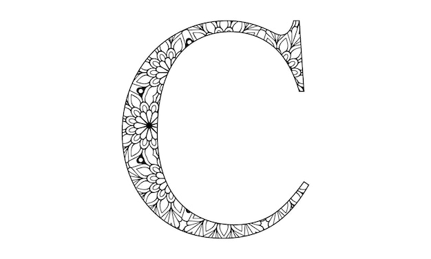 Mandala Alphabet Coloring Page For Kids