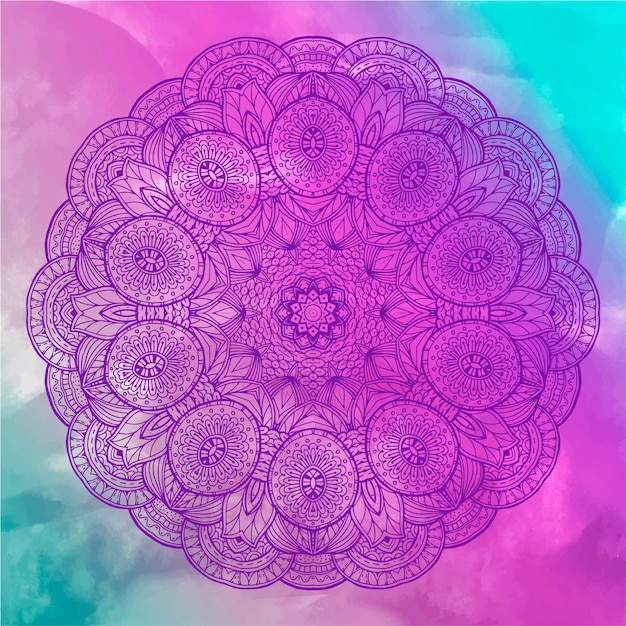 Vector mandala aquarel achtergrond