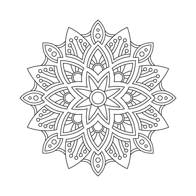 Mandala arabesque coloring page book illustration